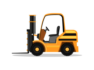 Art illustration symbol icon realistic transportation design logo vehicle of forklift