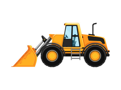 Art illustration symbol icon realistic transportation design logo vehicle of heavy equipment tractor