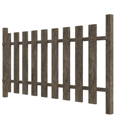 3d rendering illustration of a wooden fence