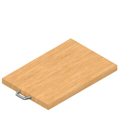 3d rendering illustration of a wooden cutting board