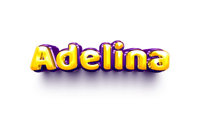 Adelina names of girls English helium balloon shiny celebration sticker 3d inflated