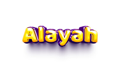 Alayah names of girls English helium balloon shiny celebration sticker 3d inflated