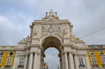 Fototapeta na wymiar Augusta Street Triumphal Arch in Lisbon