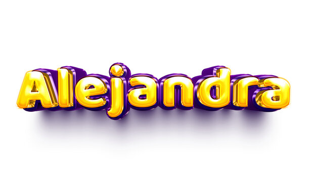 Alejandra names of girls English helium balloon shiny celebration sticker 3d inflated