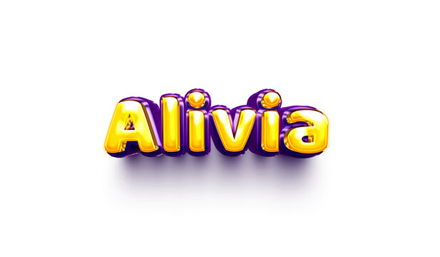 Alivia names of girls English helium balloon shiny celebration sticker 3d inflated
