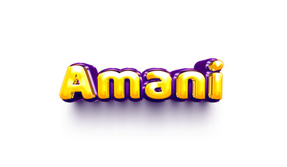 Amani names of girls English helium balloon shiny celebration sticker 3d inflated
