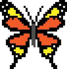 butterfly pixel art. vector illustration. butterfly clip art.