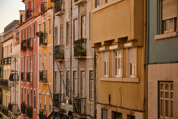 facade of houses in the city of lisbon