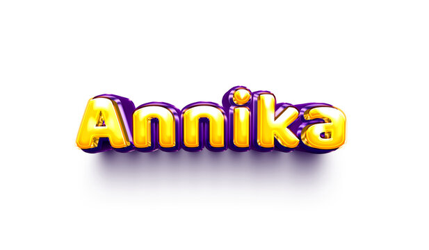 Annika names of girls English helium balloon shiny celebration sticker 3d inflated