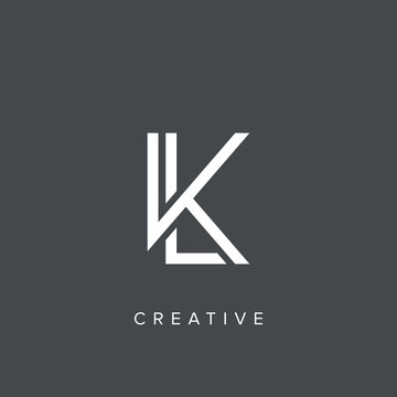 Abstract LK, KL Letters Logo Initial Based Monogram Icon Vector
