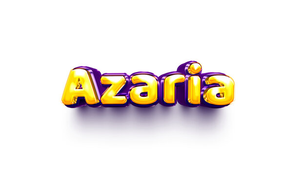 Azaria names of girls English helium balloon shiny celebration sticker 3d inflated Azaria