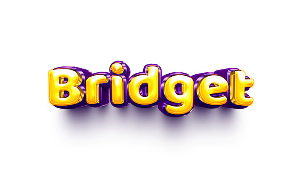 names of girls English helium balloon shiny celebration sticker 3d inflated Bridget