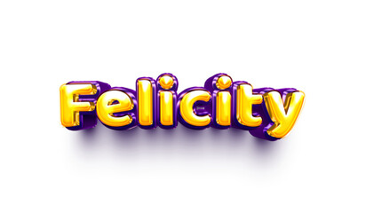 names of girls English helium balloon shiny celebration sticker 3d inflated Felicity