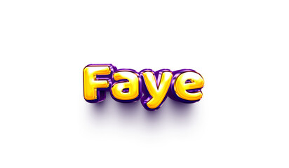 names of girls English helium balloon shiny celebration sticker 3d inflated Faye