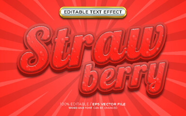 Strawberry Fruit 3D Editable Text Effect