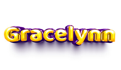 names of girls English helium balloon shiny celebration sticker 3d inflated Gracelynn