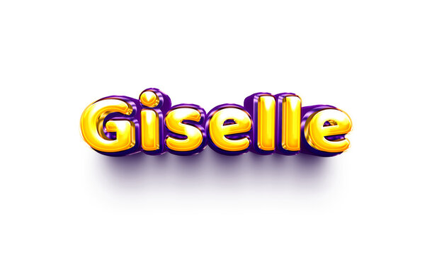 names of girls English helium balloon shiny celebration sticker 3d inflated Giselle