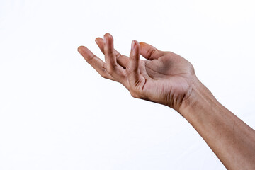 Human hand gesture isolated on white background