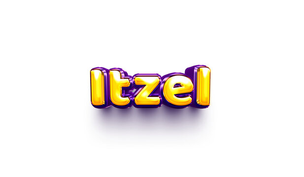 names of girls English helium balloon shiny celebration sticker 3d inflated Itzel