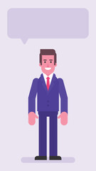 Businessman standing and smiling