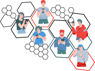 Business network. Network communication technology for global business and telecommunication concept.