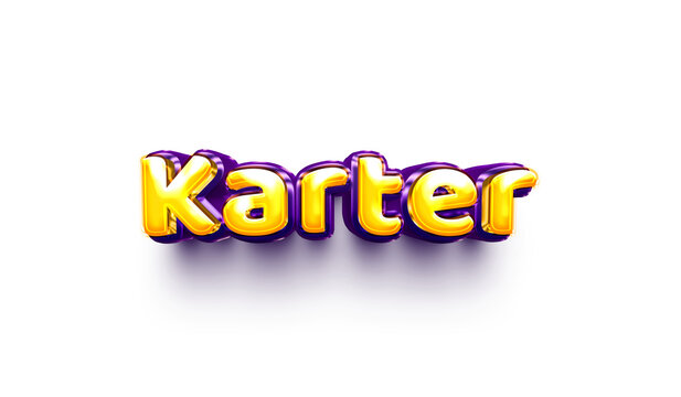 names of girls English helium balloon shiny celebration sticker 3d inflated Karter