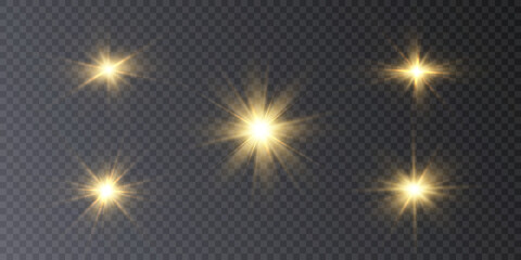 Light effect. Flash of light, star on a transparent background. Sun, summer. light sunlight.