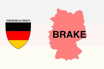 Brake: Illustration mit dem Ortsnamen der deutschen Stadt Brake im Bundesland Niedersachsen