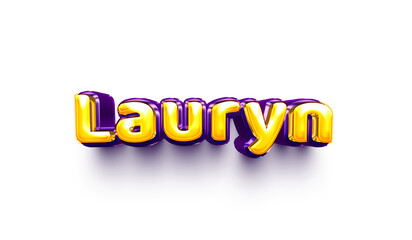 names of girls English helium balloon shiny celebration sticker 3d inflated Lauryn