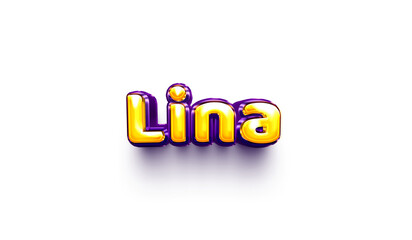 names of girls English helium balloon shiny celebration sticker 3d inflated Lina © umar
