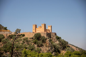 Obraz premium Imposing Kasbah of Beni Mellal which is a Berber castle and historical monument in the city of Beni Mellal Morocco. This fortress is in the Tadla plain in the Middle Atlas in the center of the country