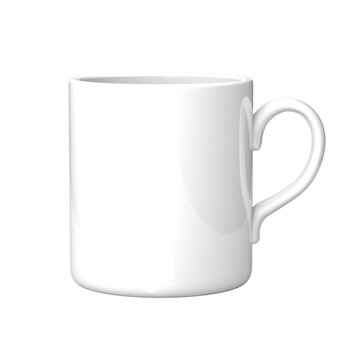 White coffee mug isolated on transparent background. Mock up template. PNG clipart