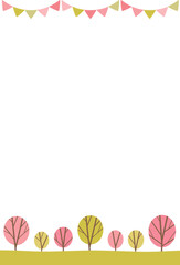 Obraz premium 背景イラスト_春の並木道
