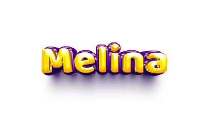 names of girls English helium balloon shiny celebration sticker 3d inflated Melina