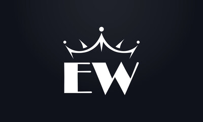 King crown logo design vector and extra bold queen symbol