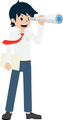 Salary Man Business Isolated Person People Cartoon Character Flat illustration Png #183