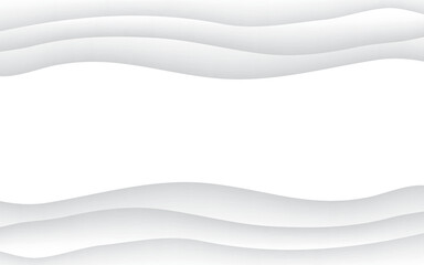 White Monotone Background with Waves Vector Illustration