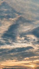 Atmosphere panorama Dramatic Sky Sunset Sunrise Dark orange rosy yellow blue pink cloud background