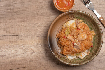 Dried sukiyaki with pork and vermicelli noodles, vegetables