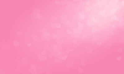 Abstract pink bokeh hearts background