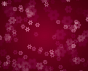 Floral bokeh on red background