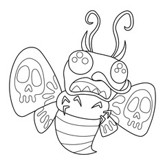 Terrifying poisonous butterfly, clipart