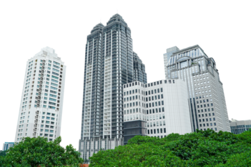 skyscrapers in downtown city. city building landscape, some people said many high building is like city landmark of jakarta amazing for design or brochure or company profile. High building transparent