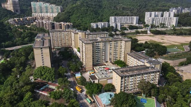 Aerial View of Chak On Estate - Public Housing near Lung Cheung Road, Hong Kong