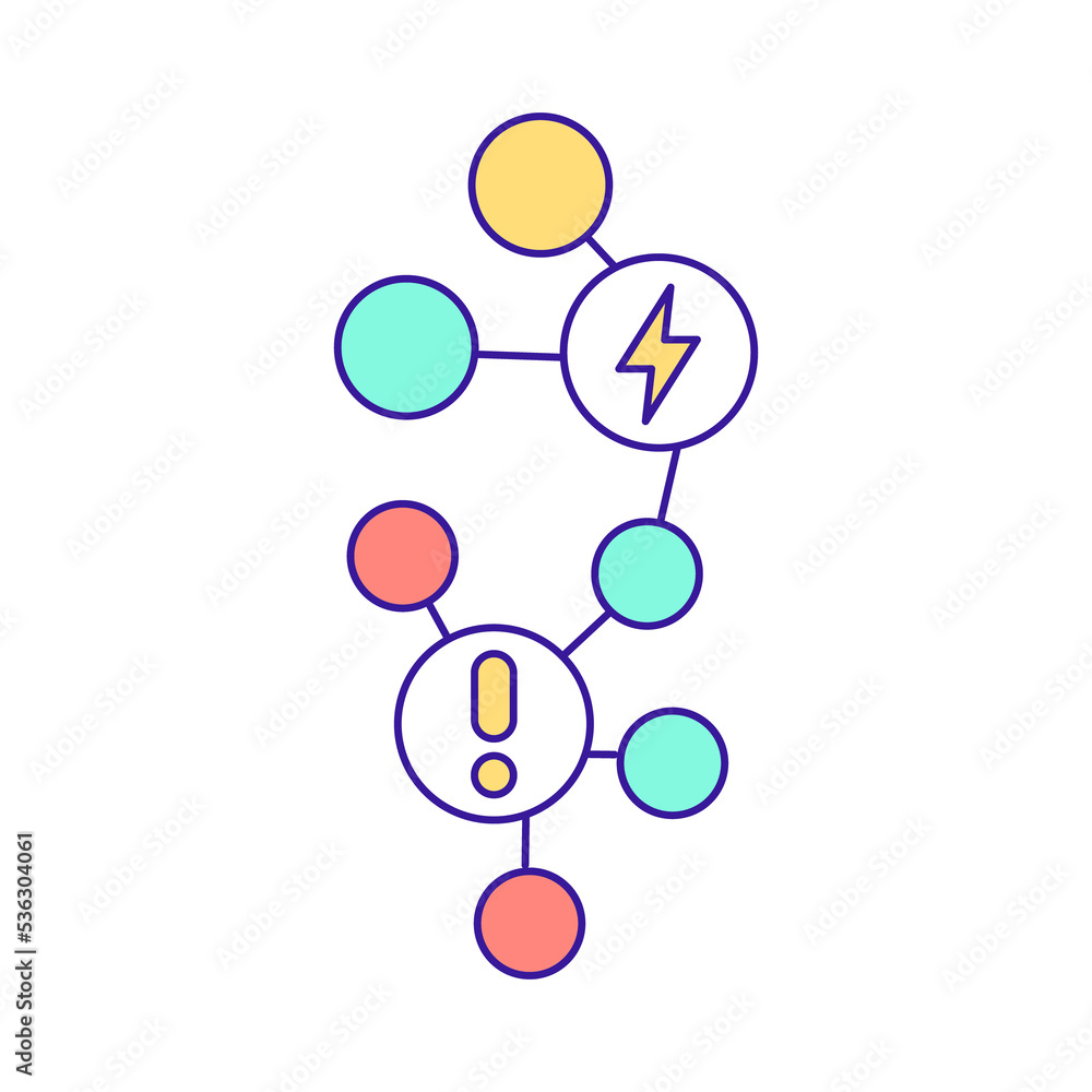 Poster smart grids analytics technology rgb color icon. control system. prevention of breakdowns. isolated 