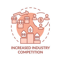 Obraz premium Industry competition terracotta concept icon. Influencing profitability abstract idea thin line illustration. Isolated outline drawing