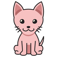 Cartoon character sphynx cat for design.
