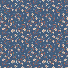 Fototapeta premium Seamless pattern of desert sand, rose taupe, silver sand color flowers , leaves and vines on bdazzled background. textile floral pattern, fabric print, wallpaper, wall art etc.