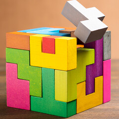 Geometric shapes in different colors. Logical tasks. Conundrum