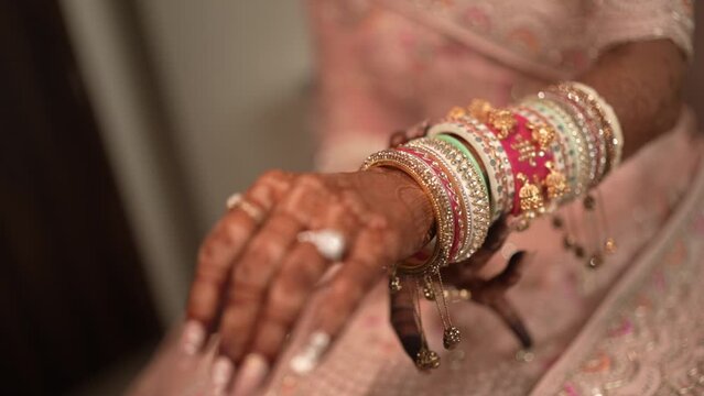 Indian Girl Hand Showing her Bangles